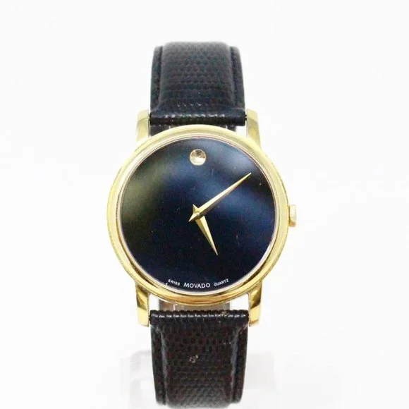 Movado | Accessories | Movado Mca8 Black Leather Watch 